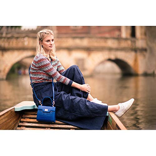 SageBrown Cobalt Croc Mini Morgan Bag