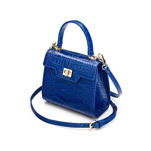 SageBrown Cobalt Croc Mini Morgan Bag