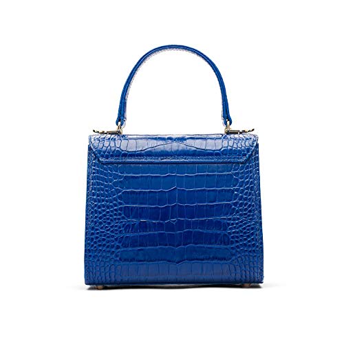 SageBrown Cobalt Croc Mini Morgan Bag