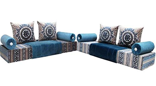 Saharashop - Sofá marroquí (sin estructura), color turquesa