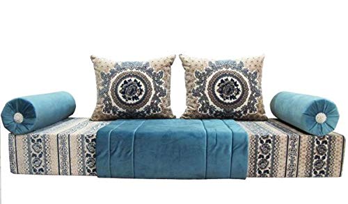 Saharashop - Sofá marroquí (sin estructura), color turquesa