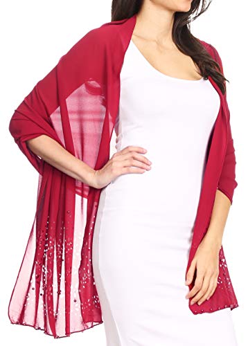 Sakkas 18224 - Naomi mujer suave pura adornado de gasa nupcial de la boda bufanda del mantón del abrigo - LaserCut-burg - 7029