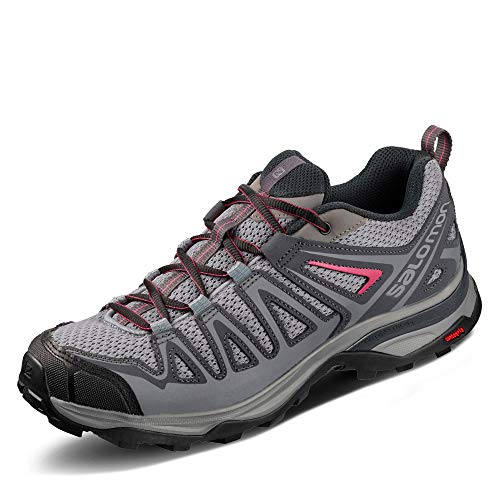 Salomon X Ultra 3 Prime W, Zapatillas de Senderismo para Mujer, Gris (Alloy/Ebony/Malaga), 38 2/3 EU