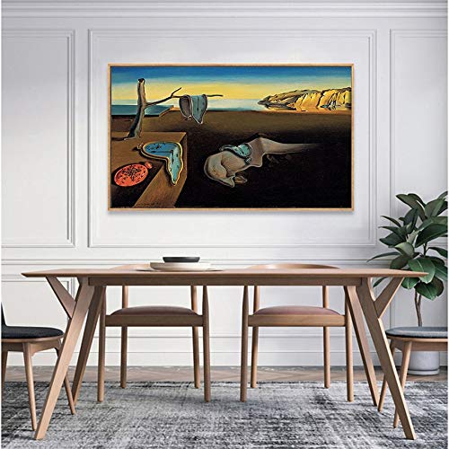 Salvador Dali The Persistence of Memory Clocks Surreal Canvas Print Painting Poster Art Wall Pictures For Living Room Home Decor 20x30CM SIN marco