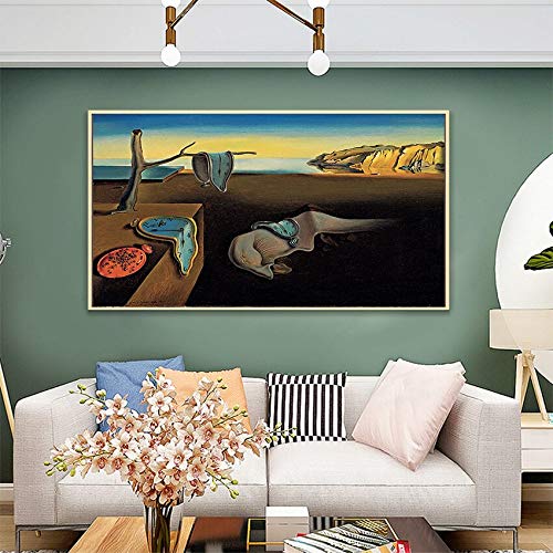 Salvador Dali The Persistence of Memory Clocks Surreal Canvas Print Painting Poster Art Wall Pictures For Living Room Home Decor 20x30CM SIN marco