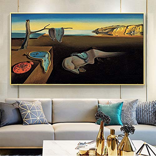 Salvador Dali The Persistence of Memory Clocks Surreal Canvas Print Painting Poster Art Wall Pictures For Living Room Home Decor 20x30CM SIN marco