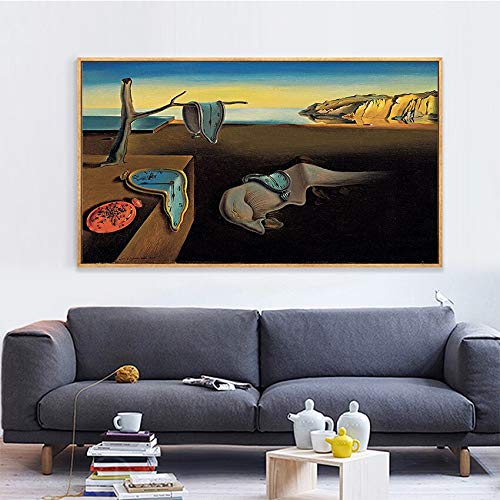 Salvador Dali The Persistence of Memory Clocks Surreal Canvas Print Painting Poster Art Wall Pictures For Living Room Home Decor 20x30CM SIN marco