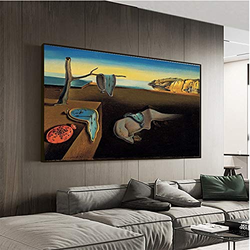 Salvador Dali The Persistence of Memory Clocks Surreal Canvas Print Painting Poster Art Wall Pictures For Living Room Home Decor 20x30CM SIN marco