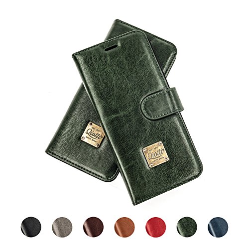 Samsung Galaxy S7 Edge Funda, QIOTTI España Cartera con [ RFID NFC Protección Block ] [ Standfunction Películas ] [ 3 Ranuras para Tarjetas ] [ Cierre Magnético ] [ Eco-Faux Cuero ] (Verde)
