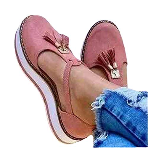 Sandalias Antideslizantes Transpirables Más El Tamaño De Zapatos Casuales De Mujer De Estilo Europeo Borlas Con Hebillas Zapatos De Mujer Romanos De Fondo Grueso De Verano Moda Baotou