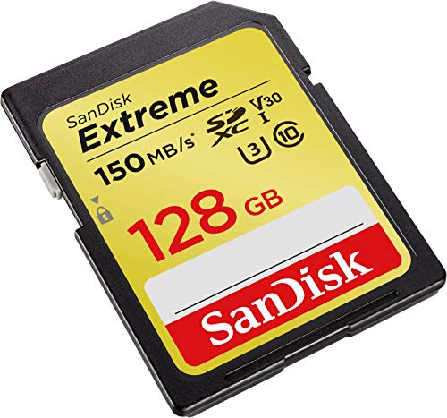 SanDisk Extreme 128GB SDXC Memory Card up to 150MB/s, Class 10, U3, V30