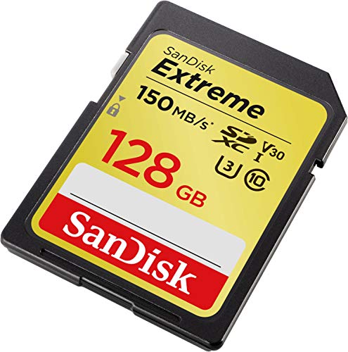 SanDisk Extreme 128GB SDXC Memory Card up to 150MB/s, Class 10, U3, V30