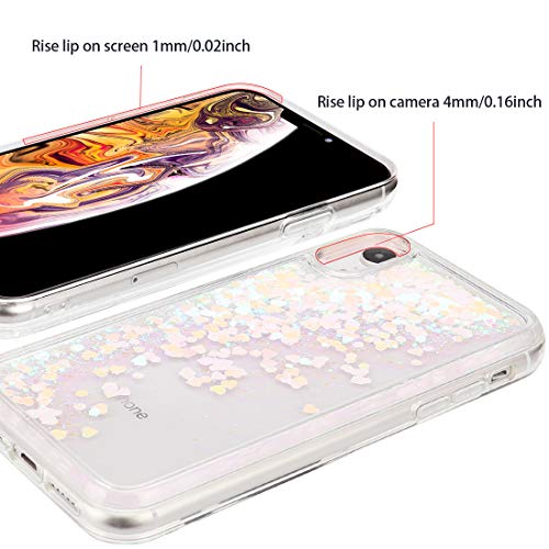 SanLead Funda para iPhone XR, Caja de Teléfono Protectora de Arte Líquido con Amor Rebanadas Brillantes Protección Engrosada a Prueba de Golpes y Arañazos Soporte de Carga Inalámbrica