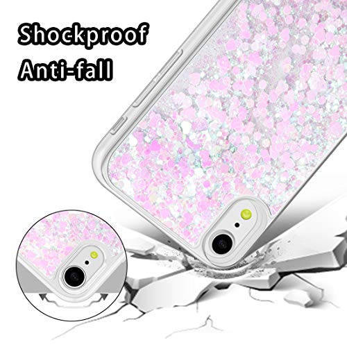 SanLead Funda para iPhone XR, Caja de Teléfono Protectora de Arte Líquido con Amor Rebanadas Brillantes Protección Engrosada a Prueba de Golpes y Arañazos Soporte de Carga Inalámbrica