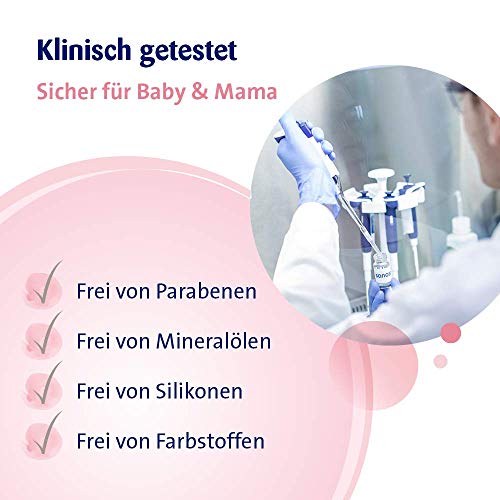 sanosan - Crema de embarazo clínicamente probada, evita estrías y estrías de embarazo, crema de cuidado sin aceite de parafina, colorantes, siliconas y parabenos (2 x 200 ml)