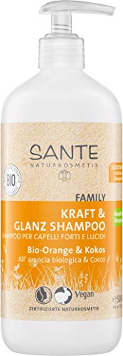 Sante cosmético natural champú brillo familiar naranja orgánica y coco