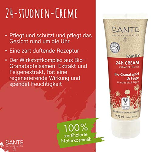 Sante Naturkosmetik 24 horas crema de granada orgánica e higueras 75 ml, 1-pack (1 x 75 ml)