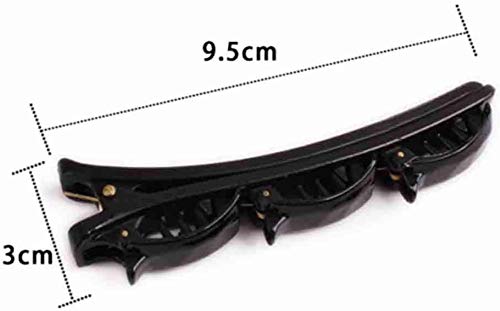 saonan 2Pcs Double Bangs Hairstyle Hairpin, Bangs Braid Headband Hair Styling Barrettes Clips, Women's Hair Hoop Band Headband with Tooth Hair Braid Tool Twist Clip Send Two Hairpins (Black+Brown)