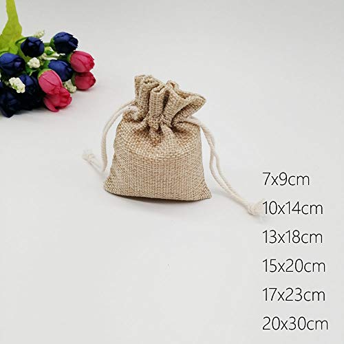 SASDA Bolsa de Regalo Bolsa pequeña pequeño Regalo 200pcs de Regalo del cordón de Yute Bolsa Bolsas de Deslizamiento Bolsas de Regalo de Boda del Bolso de la joyería DIY Embalaje,17x23cm,0.05lo.