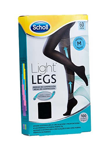 Scholl Medias de Compresión Ligera Mujer Light Legs 60DEN, Color Negro, M