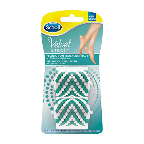 Scholl Velvet Smooth – Recambio para el eliminador de callos eléctrico Scholl – Rodillo de repuesto para piel seca y escamosa en las piernas y los pies – 2 unidades