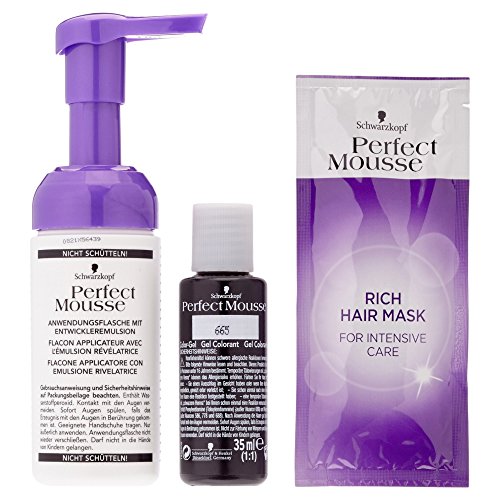 Schwarzkopf Perfect Mousse Colorante de espuma permanente 665 | Chocolate Oro Nivel 3 | 1 paquete | 1 x 93 ml