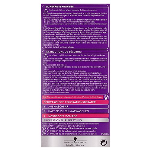Schwarzkopf Perfect Mousse Colorante de espuma permanente 665 | Chocolate Oro Nivel 3 | 1 paquete | 1 x 93 ml