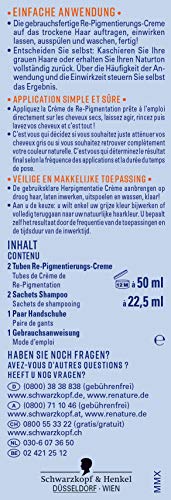 Schwarzkopf Re-Nature Re-pigmentation, Men Dark Step, 1 paquete, 2 x 50 ml de tinte para el cabello y 2 x 22.5 ml de champú