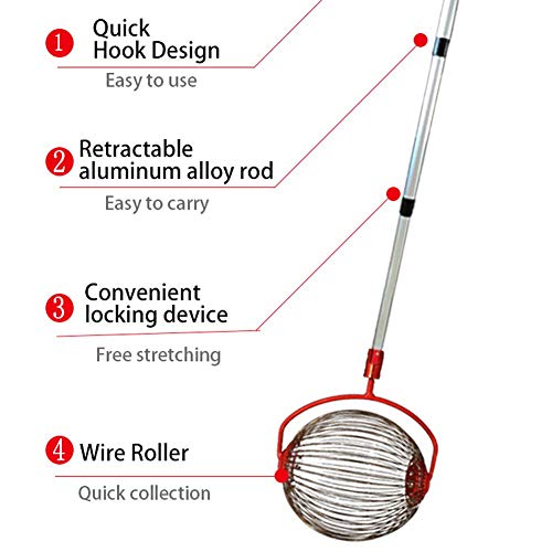 SCJS Recolector de nueces Nueces Castañas Cosechadora Rodillo Recolector de nueces Bola de aleación de Aluminio retráctil Recolector de Frutas de jardín Herramienta de huertos Familiares Nuevo