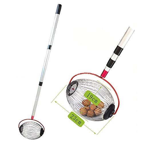 SCJS Recolector de nueces Nueces Castañas Cosechadora Rodillo Recolector de nueces Bola de aleación de Aluminio retráctil Recolector de Frutas de jardín Herramienta de huertos Familiares Nuevo
