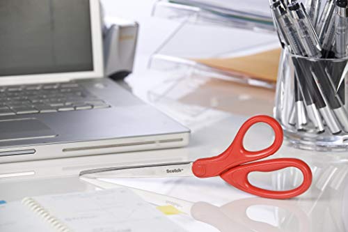 Scotch 1408 - Tijeras con mango ergonómico (20 cm), color rojo