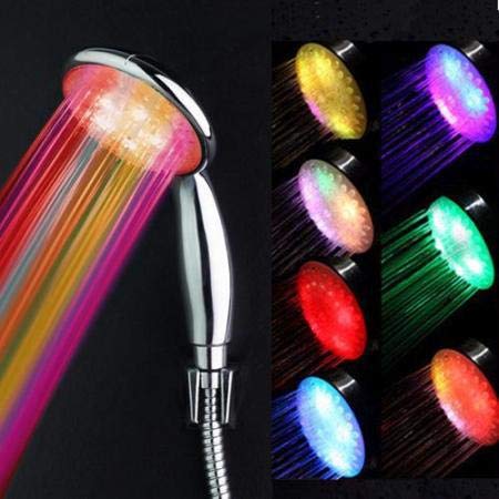 SCYDAO LED De Aniones Balneario De La Ducha Cabeza De Ducha De 7 Colores Pastel De Alcachofa De La Ducha De Agua Ligera A Presión - Ahorro De Control De Temperatura Colorido Ducha De Mano
