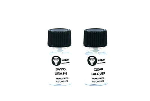 SD COLORES BIANCO LUNA 544 - Pincel de reparación de arañazos para moto y scooter, 5 ml (pintura + laca)