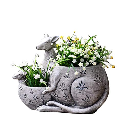 SDBRKYH Maceta de Escultura de jardín, Maceta de Flores de Canguro Maceta de Plantas suculentas Creativas Decoraciones de jardín