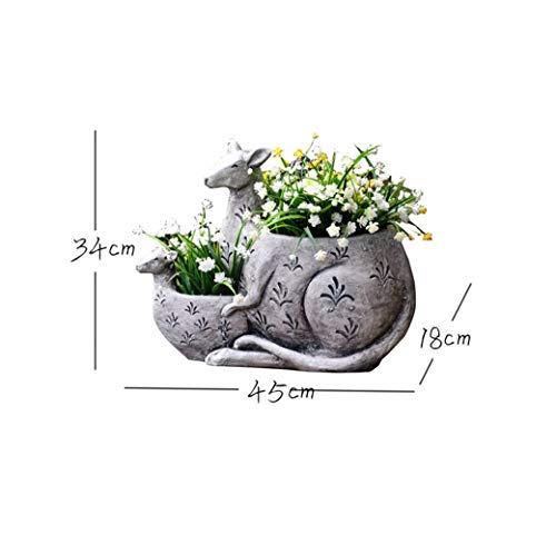 SDBRKYH Maceta de Escultura de jardín, Maceta de Flores de Canguro Maceta de Plantas suculentas Creativas Decoraciones de jardín