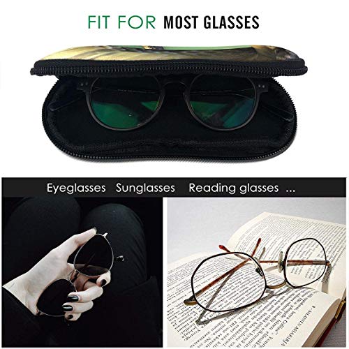 SDFGJ Estuche para gafas de sol con mosquetón, estuche blando para lentes portátiles 3d King Cobra La serpiente venenosa más larga del mundo