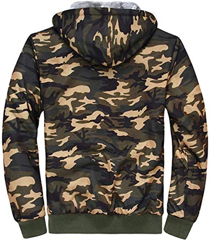SDKJH Men's Warm Jackets Winter Zip Up Fleece Hoodies Sweatshirt Wool Thick Coats Outdoor Workout Outwear,Multicolor,XX-Large