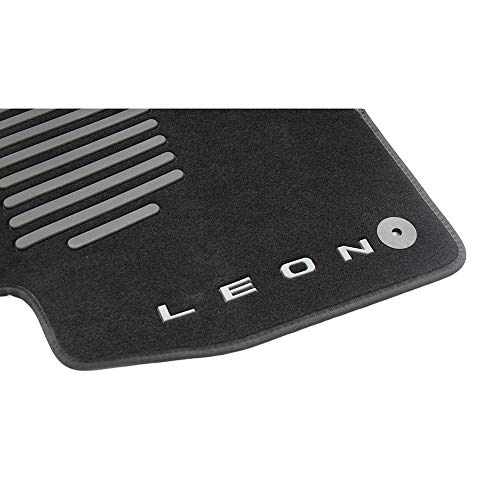 Seat 5F0061675D041 Trail Textil - Juego de 4 Alfombrillas de Terciopelo Negro con el Texto León