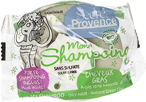 Secrets de Provence - Champú sólido para cabello graso (85 g), con gancho
