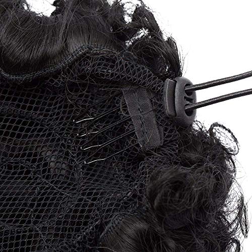 SEGO Moño Postizo Afro Rizado Pelo Sintético Como Pelo Natural [Castaño Oscuro] Coleteros Recogidos para Mujer Extensiones de Cabello Clip Colota Postiza (50g)