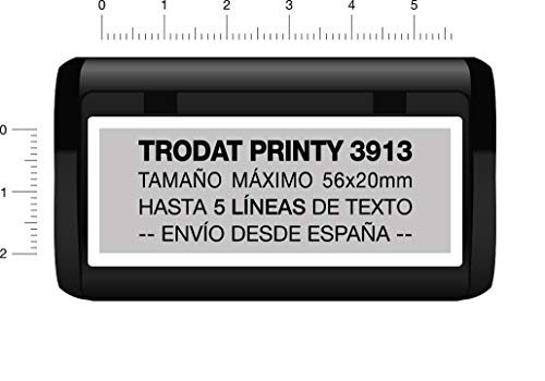 Sello Personalizado Trodat 3913, Sello de caucho con tinta, Sello autoentintable personalizado, Sello automático, Sello Empresa, Sello dirección (56 x 20 mm)