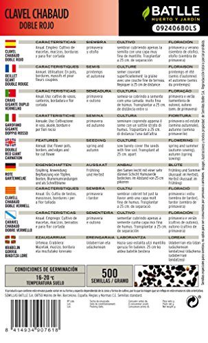 Semillas de Flores - Clavel Chabaud Doble rojo - Batlle