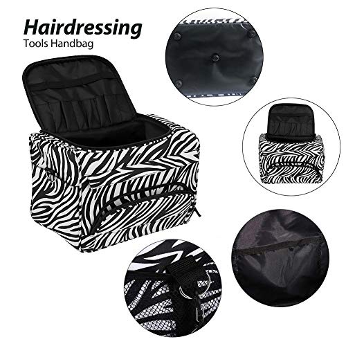 Semme - Bolso para Peluquería - Bolso organizador porta tijeras, peine - Estuche para herramientas de peluquería - Fácil de transportar - Fantasía cebra