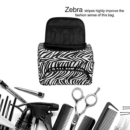 Semme - Bolso para Peluquería - Bolso organizador porta tijeras, peine - Estuche para herramientas de peluquería - Fácil de transportar - Fantasía cebra