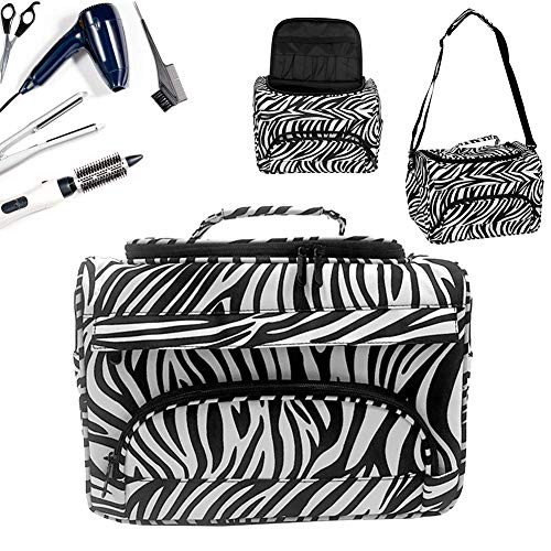 Semme - Bolso para Peluquería - Bolso organizador porta tijeras, peine - Estuche para herramientas de peluquería - Fácil de transportar - Fantasía cebra