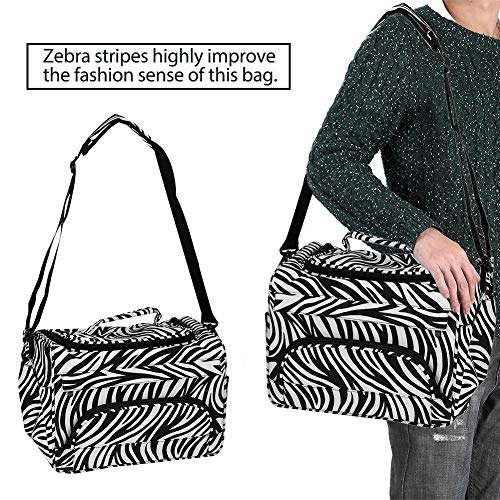 Semme - Bolso para Peluquería - Bolso organizador porta tijeras, peine - Estuche para herramientas de peluquería - Fácil de transportar - Fantasía cebra
