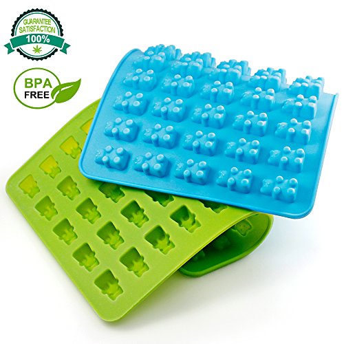 Senhai Caramelo de Silicona Moldes & Ice Cube bandejas, 3 Pack Pastilla de Goma Jelly moldes, moldes de Chocolate, jabón Moldes - Oso