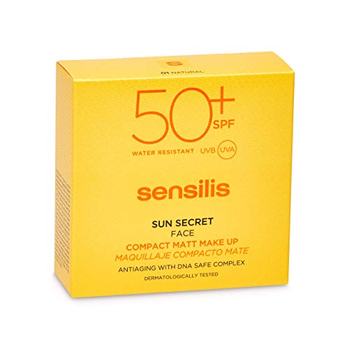Sensilis Sun Secret - Maquillaje Compacto de Acabado Mate con SPF50+, Tono 01 Natural - 10 g