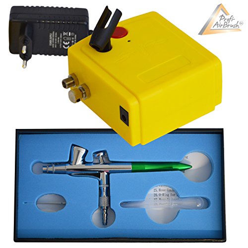Set AERÓGRAFO COMPRESOR - AIRBRUSH COMPRESOR CARRY I - con 10 COLORES AEROGRAFO y KIT PLANTILLAS AERÓGRAFO para uñas, PISTOLA AERÓGRAFO UNIVERSAL Kit con boquilla/aguja de 0,3mm, ideal para nail art