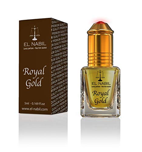 Set de 3 Almizcle Musc Royal Gold El Nabil 5ML Perfumes de Mujer Perfumes Hombre Attar Perfume Sin Alcohol 100% de Aceite Almizcle Oud Roll on NOTES: Jazmín Rosa Vainilla Almizcle Vainilla